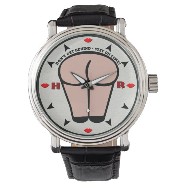 Niet achterblijven - Blijf op tijd (monogram) _P Horloge (Voorkant)