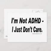 Niet ADHD Briefkaart (Voorkant / Achterkant)