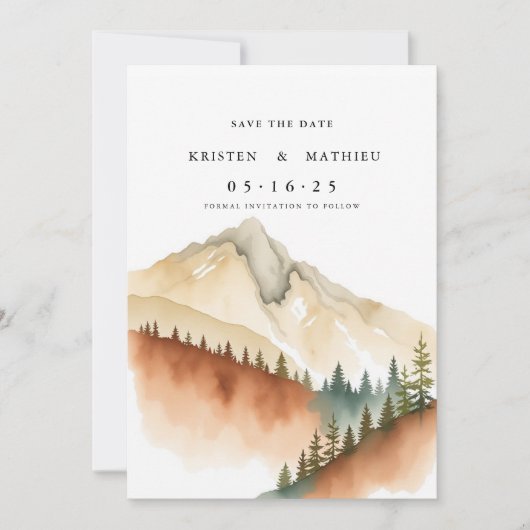 niet-afdrukbare berg save the date (Voorkant)