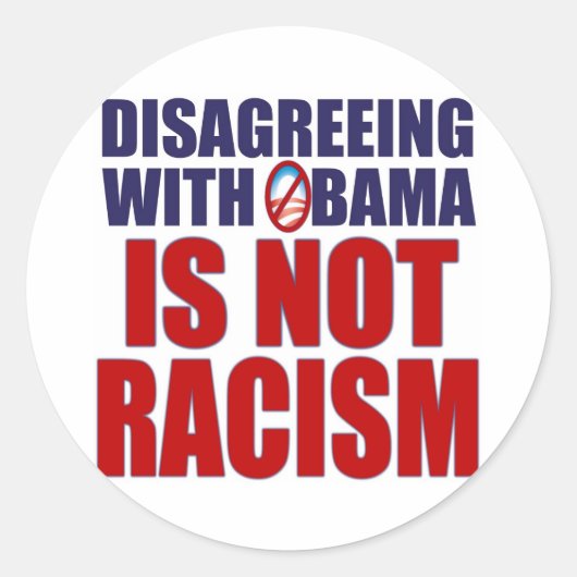 Niet akkoord met Obama Ronde Sticker (Voorkant)
