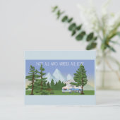 Niet Al wandelt Who is Verloren Briefkaart (Staand voorkant)