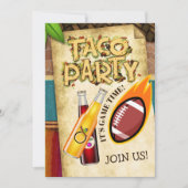 Niet-alcoholisch Voetbal Taco Feest Uitnodiging (Voorkant)