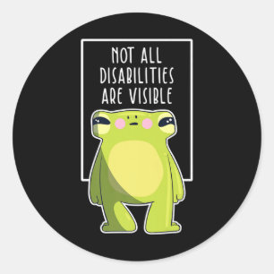 Niet alle gehandicapten zijn zichtbaar kikker Hand Ronde Sticker