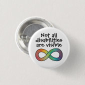 Niet alle Gehandicapten zijn zichtbare Autisme Acc Ronde Button 3,2 Cm (Voorkant /achterkant)