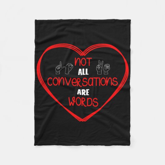 Niet Alle Gesprekken Zijn Woorden Gebarentaal Bewu Fleece Deken (Voorkant)