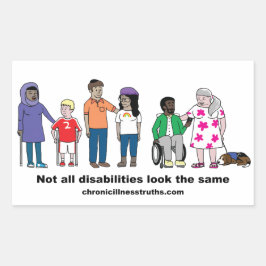 Niet alle handicaps zien er hetzelfde glanzende St Rechthoekige Sticker