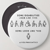 Niet alle handicaps zijn zichtbaar aangepaste hash ronde button 6,0 cm (Voorkant /achterkant)