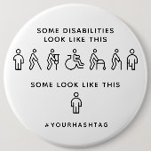 Niet alle handicaps zijn zichtbaar aangepaste hash ronde button 6,0 cm (Voorkant)