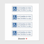 Niet alle handicaps zijn zichtbaar DENK 4 Sticker (Vel)