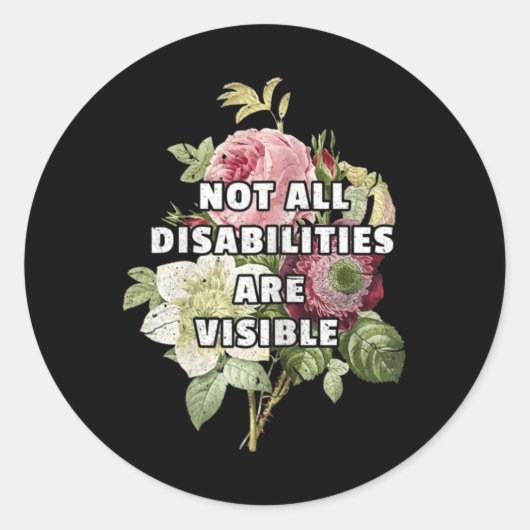 Niet alle handicaps zijn zichtbaar fibromyalgie ronde sticker (Voorkant)