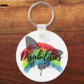 Niet alle handicaps zijn zichtbaar vlinder sleutelhanger (Voorkant)
