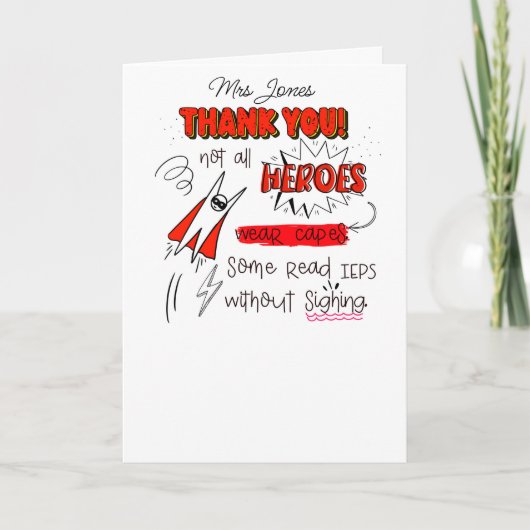 Niet alle Helden Draag Capes SENCO SEN docent Kaart (Voorkant)
