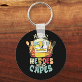 Niet alle helden Draag de Capes School Lunch Lady Sleutelhanger (Voorkant)