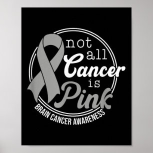 Niet alle kanker is roze, hersenkanker bewustzijn poster
