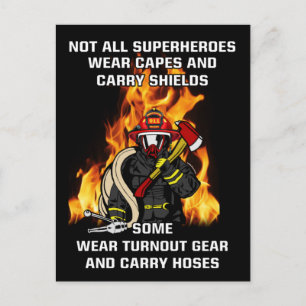 Niet alle Superhelden...brandweerman Briefkaart