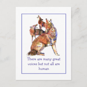 Niet alle Voices Human Inspirerend Coyotes Quote Briefkaart