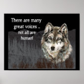 Niet alle Voices Human Inspirerend Wolf Quote Poster (Voorkant)