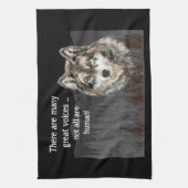 Niet alle Voices Human Inspirerend Wolf Quote Theedoek (Verticaal)