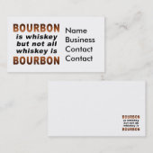 Niet alle whisky is BOURBON. Visitekaartje (Voorkant / Achterkant)
