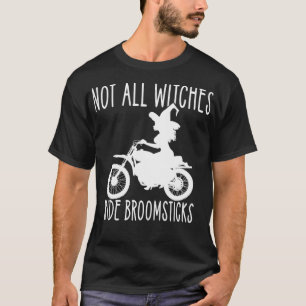 Niet alle Witches Ride Broomsticks Wiccan Biker Ch T-shirt