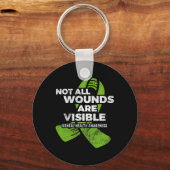 Niet alle wonden zichtbaar bewustzijn van psychisc sleutelhanger (Voorkant)