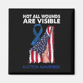 Niet alle wonden zijn zichtbaar alopecia-bewustzij magneet (Voorkant)