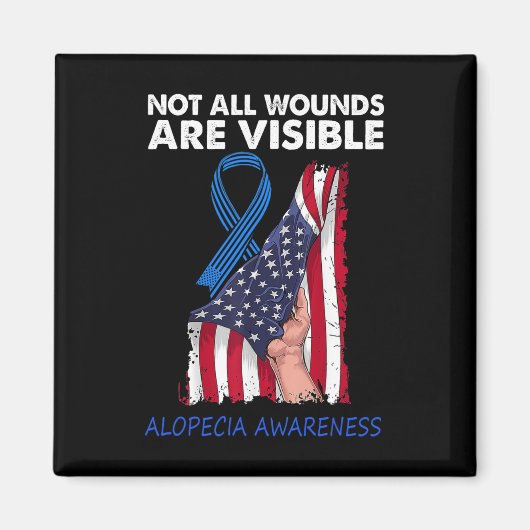 Niet alle wonden zijn zichtbaar alopecia-bewustzij magneet (Voorkant)