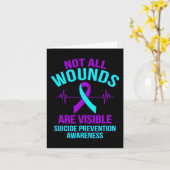 Niet alle wonden zijn zichtbaar Happy Suicide Awar Kaart (Gele Bloem)