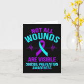 Niet alle wonden zijn zichtbaar Happy Suicide Awar Kaart (Gele Bloem)