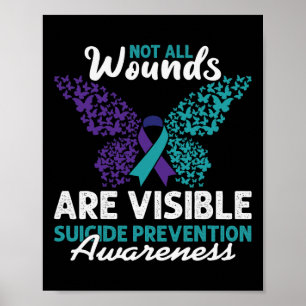 Niet alle wonden zijn zichtbaar Happy Suicide Awar Poster