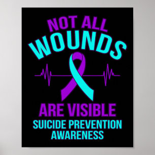 Niet alle wonden zijn zichtbaar Happy Suicide Awar Poster