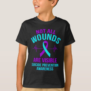 Niet alle wonden zijn zichtbaar Happy Suicide Awar T-shirt