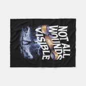 Niet alle wonden zijn zichtbaar_leger versie Stick Fleece Deken (Voorkant (Horizontaal))