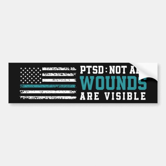 Niet alle wonden zijn zichtbaar PTSD Bewustheid Bumpersticker (Voorkant)
