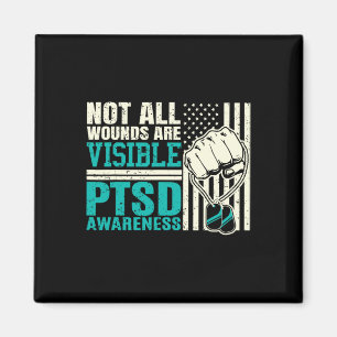 Niet alle wonden zijn zichtbaar - PTSS Awareness 1 Magneet