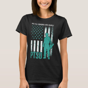 Niet alle wonden zijn zichtbaar - PTSS-bewustzijn T-shirt