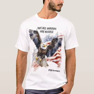 NIET ALLE WONDEN ZIJN ZICHTBAAR. PTSS-BEWUSTZIJN. T-SHIRT