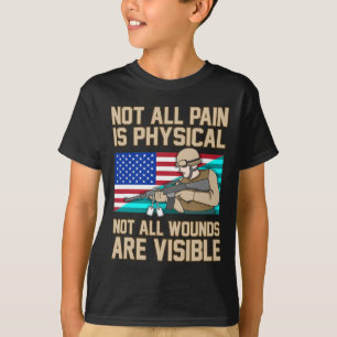 Niet alle wonden zijn zichtbaar PTSS-bewustzijnsli T-shirt