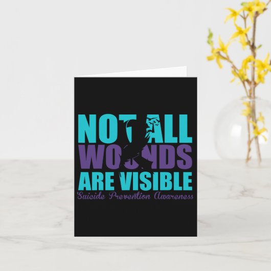 Niet alle wonden zijn zichtbaar zelfmoord preventi kaart (Gele Bloem)