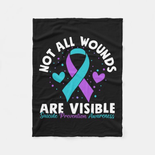 Niet alle wonden zijn zichtbaar zelfmoordbewustmak fleece deken (Voorkant)