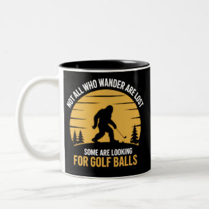 Niet Alle Zwervers Zijn Verloren Golfbal Club Bigf Tweekleurige Koffiemok