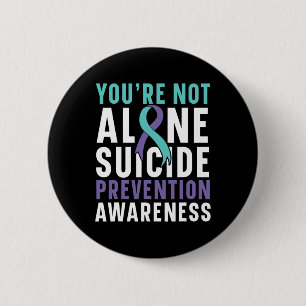 Niet alleen Depressie Voorkomen van suïcide Bewust Ronde Button 5,7 Cm
