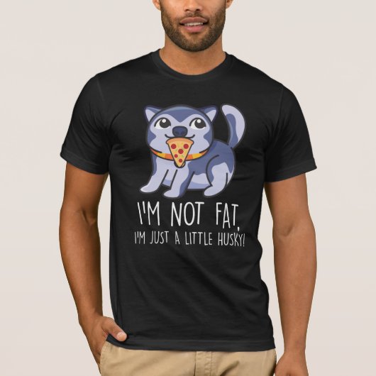 Niet alleen een kleine husky hond Pizza liefde T-shirt (Voorkant)
