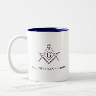 "Niet alleen een man. Een Mason." Masonic Two-tone Tweekleurige Koffiemok