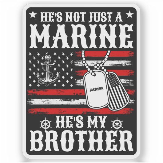 Niet alleen een marinier, hij is mijn broer Patrio Sticker (Voorkant)