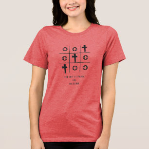 Niet alleen een symbolische Tic Tac Toe Christelij Tri-Blend Shirt