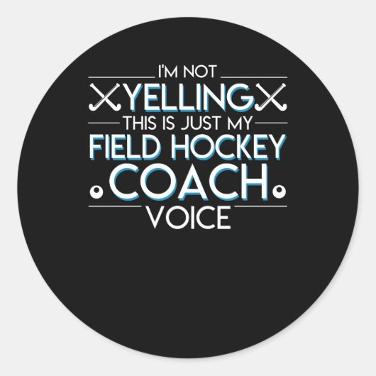 Niet alleen fiets hockey Coach-stem Ronde Sticker (Voorkant)