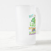 Niet alleen geluk, maar ook gezegend matglas bierpul (Voorkant rechts)