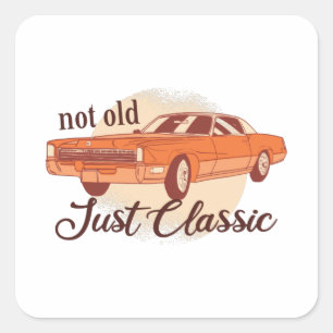Niet alleen oud, klassieke vierkante sticker