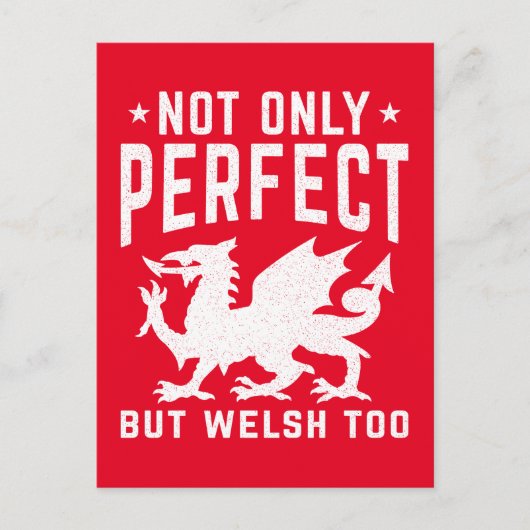 Niet alleen perfect maar ook Welsh Te gek Wales Briefkaart (Voorkant)